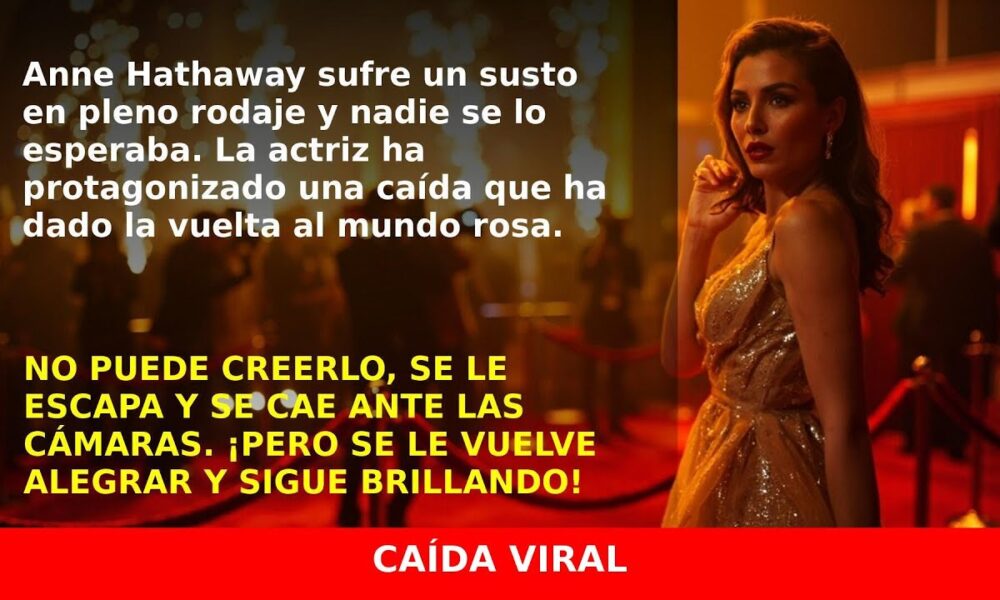 Anne Hathaway sufre caída épica en el rodaje de ‘El diablo viste de Prada’
