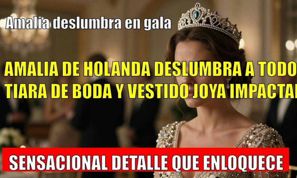 Amalia DESLUMBRA en la cena de gala alemana con su tiara de boda y vestido joya